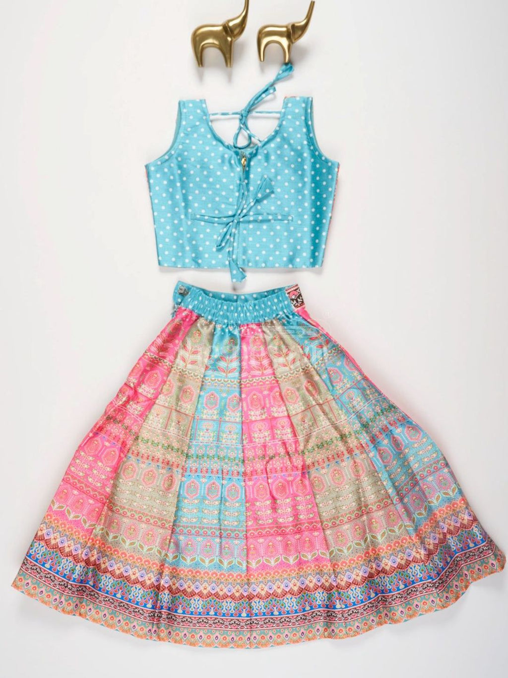 multiocolor lehenga girl