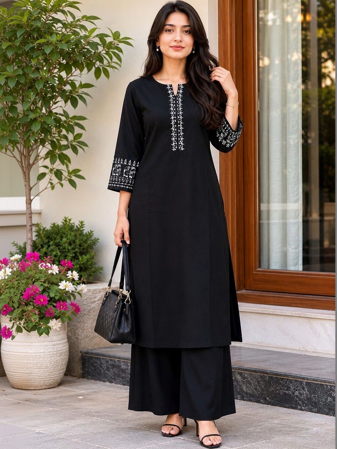 Embrodiered kurta set