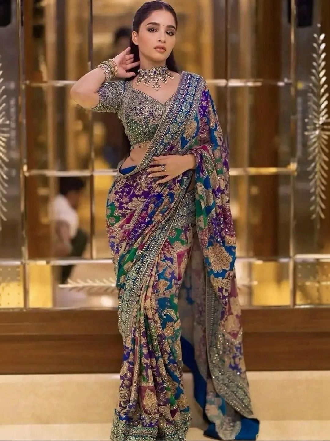 Multicolor Heavy Saree
