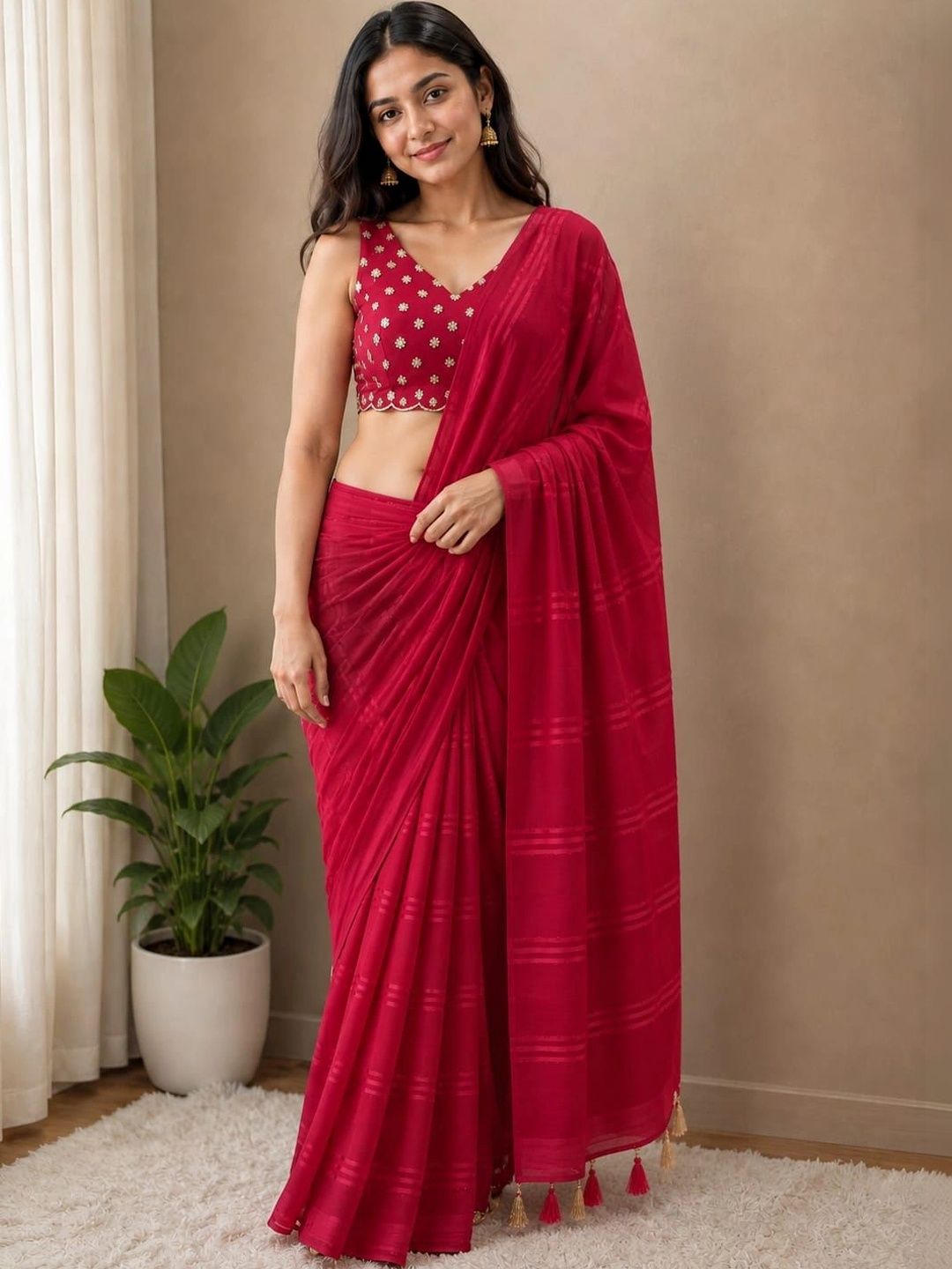 Embrodiered blouse saree