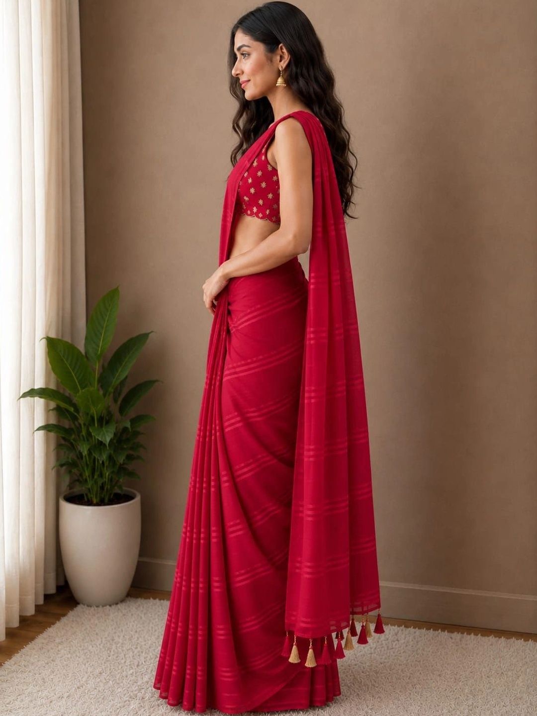 Embrodiered blouse saree