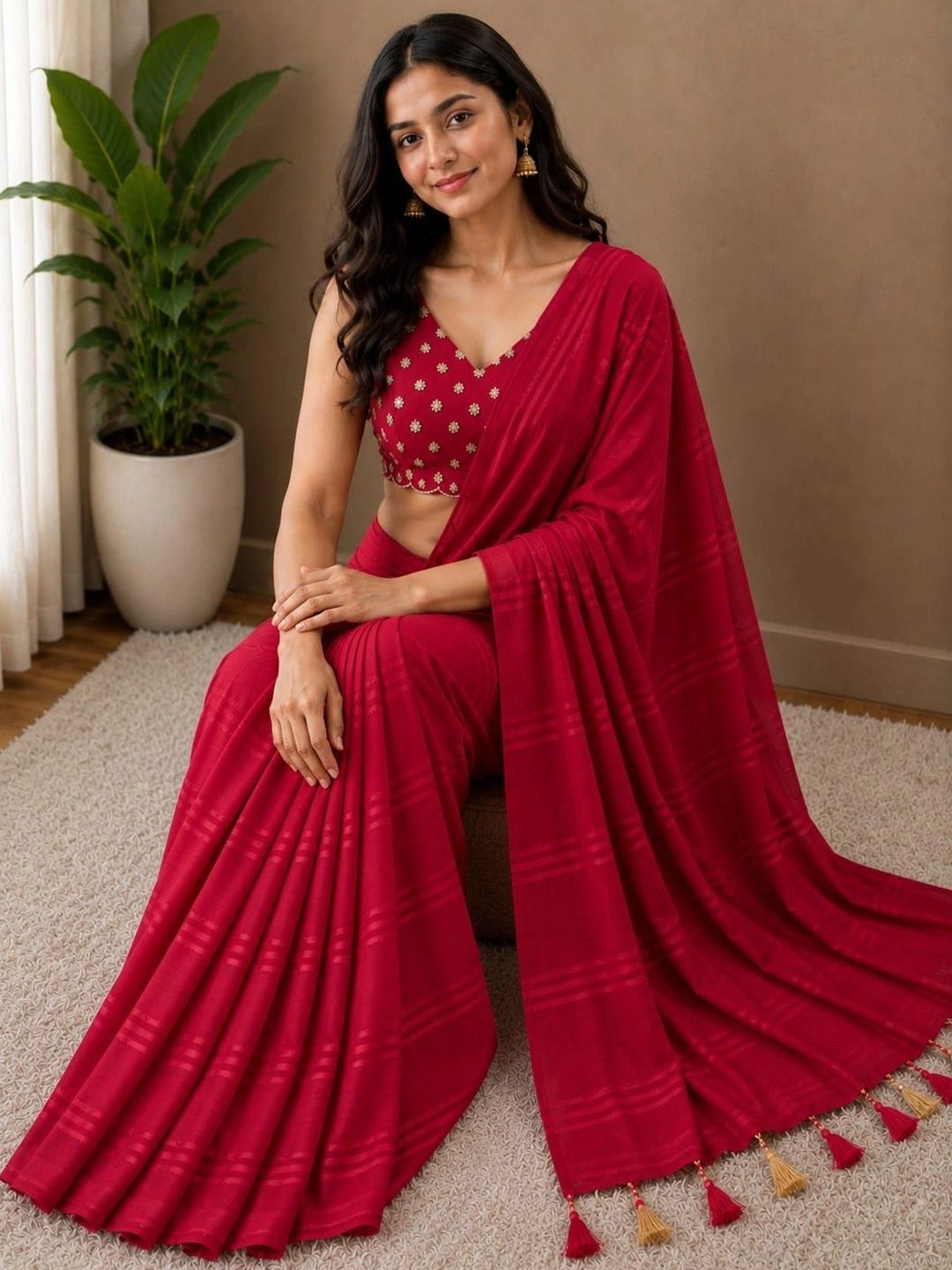 Embrodiered blouse saree