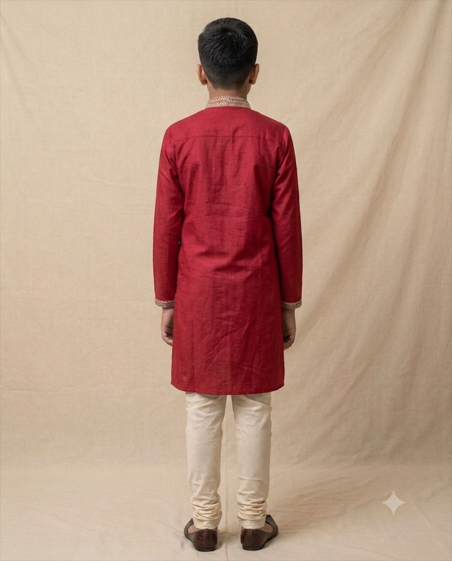 Purple Sequin Embroidered Kurta for Boys – Party & Eid Wear 2026