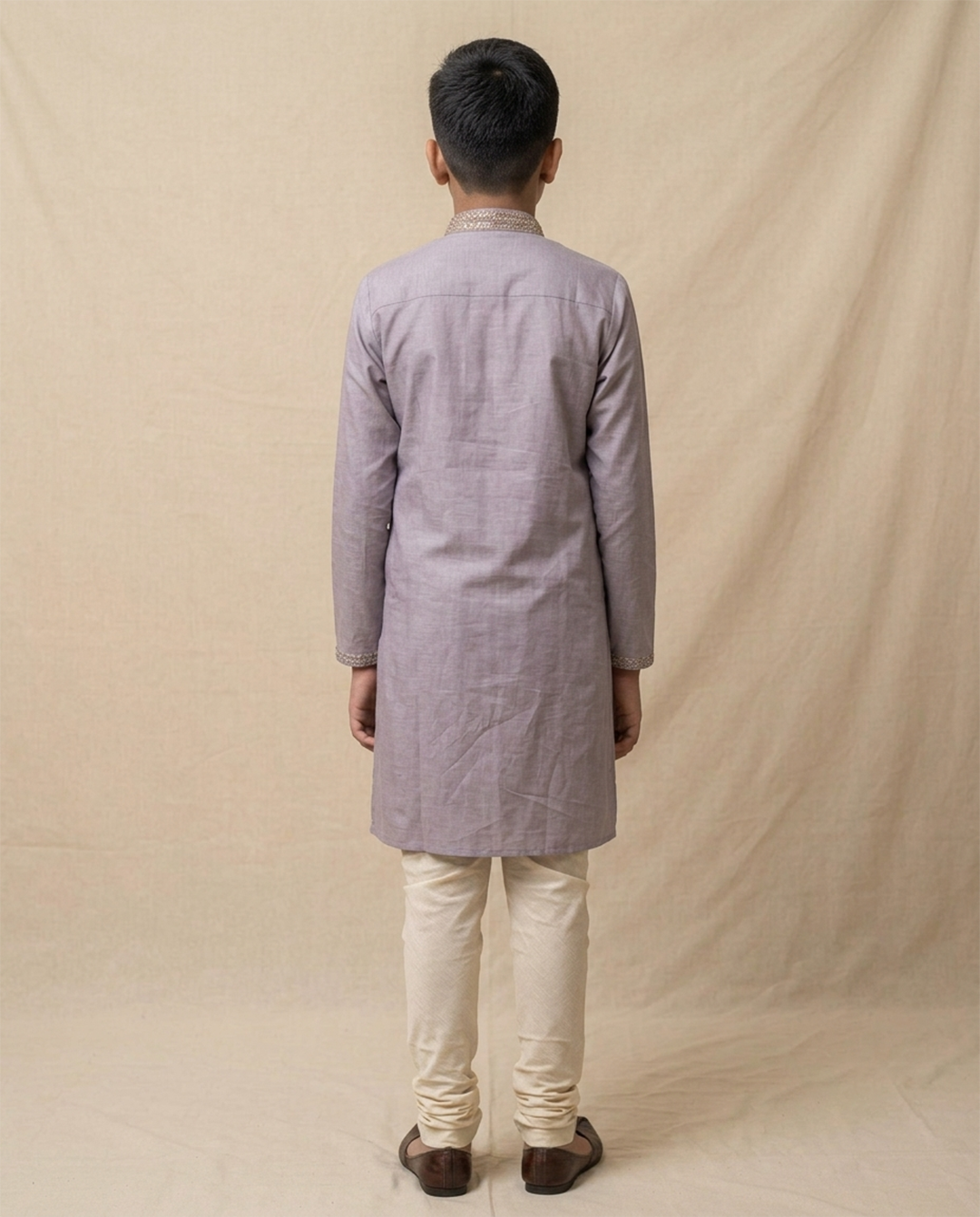 Purple Sequin Embroidered Kurta for Boys – Party & Eid Wear 2026